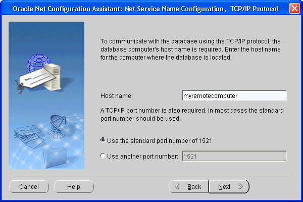 Net Configuration Assistant TCP/IP Protocol page