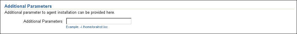 The additional Parameters section .
