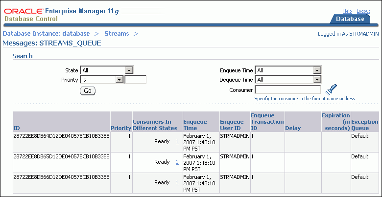 Description of tdpii_messages.gif follows